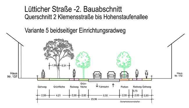 Stadt Aachen - L&uuml;tticher Stra&szlig;e Variante 5